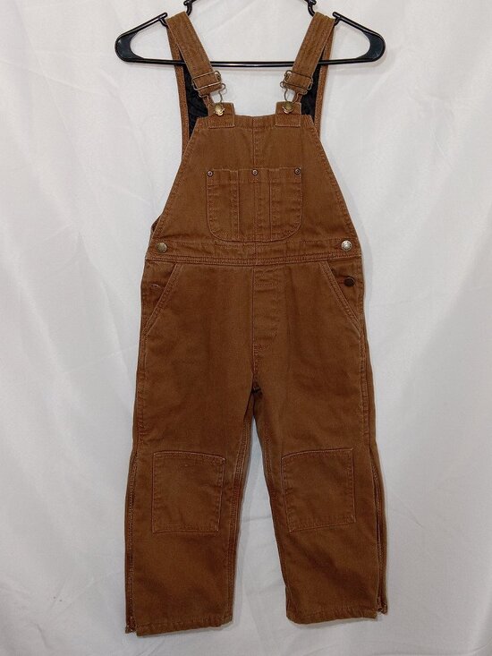 Five Brother Other - Five Brother Kids Insulated Duck Canvas Bib Overalls Youth Size S Brown Workwear